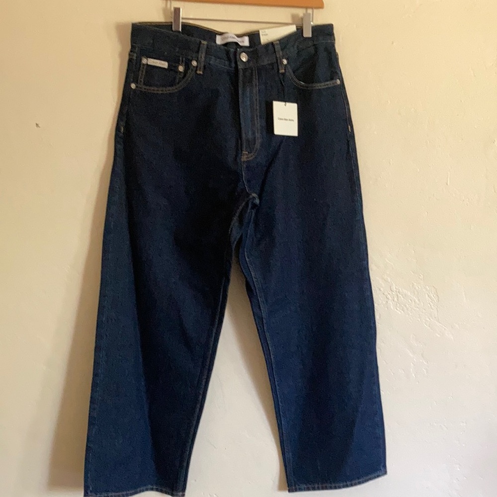 Calvin Klein baggy dark blue denim jeans size 34x30
